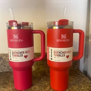 Stanley Valentine’s 40z Tumbler Cosmo Pink & Target Red- 2 Pack - Brand New!